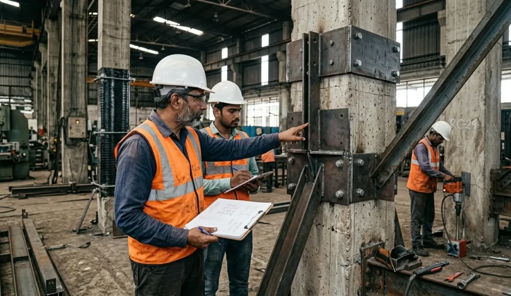 Structural strengthening and retrofit work in industrial facility