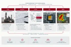 Relationship between PHA, HAZOP, LOPA, SIL and QRA in process safety
