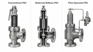 Comparison of conventional, balanced-bellows and pilot-operated pressure safety valves