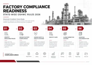 Factory compliance readiness checklist for State-Wise OSHWC Rules 2026