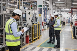 Factory inspection and statutory safety compliance assessment in an Indian manufacturing plant