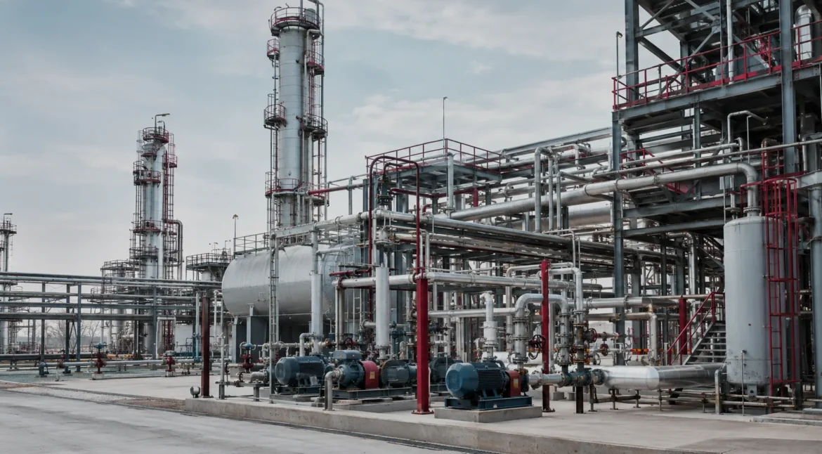 Industrial process plant equipment arrangement and piping systems