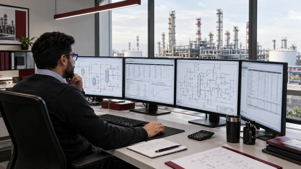 Industrial process engineering analysis for process plant design