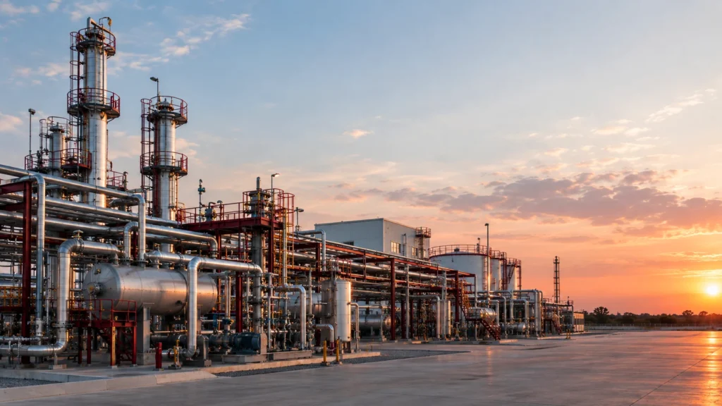 Industrial facility supported by process engineering services
