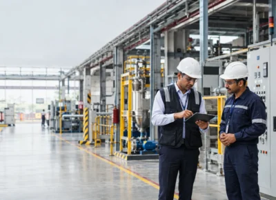 inspector-cum-facilitator-factory-inspection-india Inspector-cum-Facilitator conducting a factory compliance inspection in India