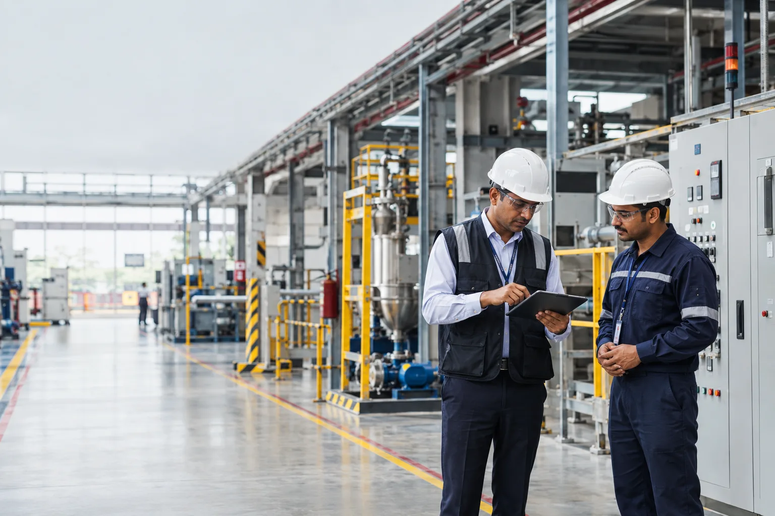 Inspector-cum-Facilitator conducting a factory compliance inspection in India