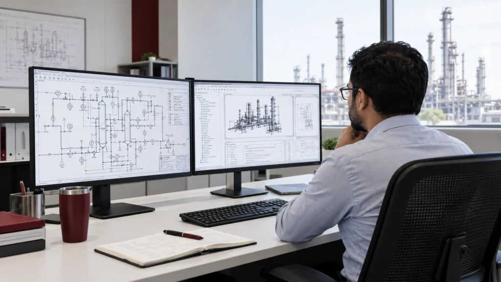 P&ID review and verification for industrial process engineering